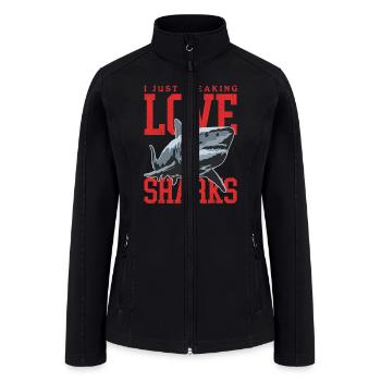 Great White Shark Love Shark - Women’s Soft Shell Jacket - black - Front