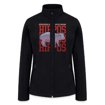 Hippo Hippopotamus To Discuss Hippos - Women’s Soft Shell Jacket - black - Front