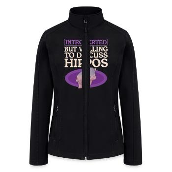 Hippo Hippopotamus To Discuss Hippos - Women’s Soft Shell Jacket - black - Front