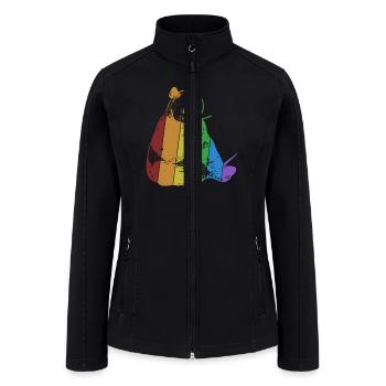 Panda LGBT Rainbow Panda Bear Friend Lover Giant - Women’s Soft Shell Jacket - black - Front