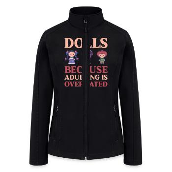 Funny Cute Doll Collector Antique Dolls - Women’s Soft Shell Jacket - black - Front