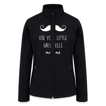 USE YOUR LITTLE GREY CELLS - Women’s Soft Shell Jacket - black - Front