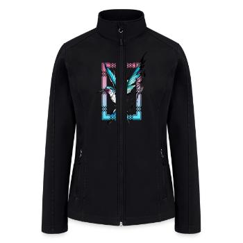 Hovering Gem: Graceful Hummingbird - Women’s Soft Shell Jacket - black - Front