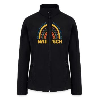 Nail Tech Boho Rainbow - Women’s Soft Shell Jacket - black - Front