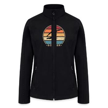 Retro Goal Keeper Futbol Fußball Trainer Soccer - Women’s Soft Shell Jacket - black - Front