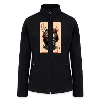 Gothic Halloween Card Game Creepy Poker Cards - Women’s Soft Shell Jacket - black - Front
