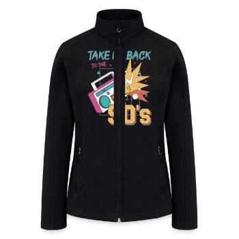 Take Me Back To The 90s Music Lover Cassette - Women’s Soft Shell Jacket - black - Front