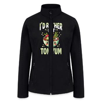 Unique Tom Yum Soup Artwork for Thai Cuisine - Women’s Soft Shell Jacket - black - Front