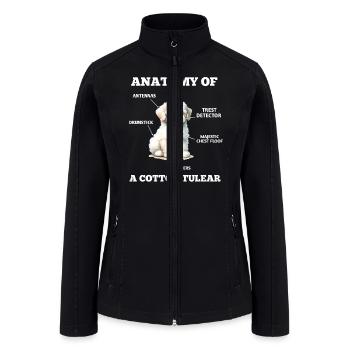 Anatomy Of A cotton tulear Funny Dog Puppy - Women’s Soft Shell Jacket - black - Front