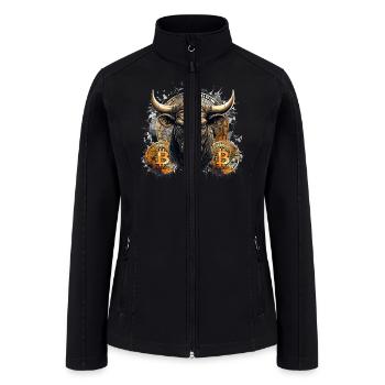 Crypto Bull Funny Blockchain Bitcoin Trader - Women’s Soft Shell Jacket - black - Front