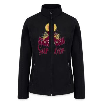 sickle cell awareness sunflower - Women’s Soft Shell Jacket - black - Front