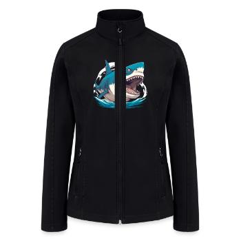 Great White Shark - Ocean Shark - Shark Lover - Women’s Soft Shell Jacket - black - Front