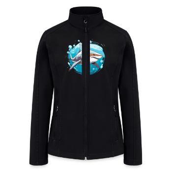 Great White Shark - Ocean Shark - Shark Lover - Women’s Soft Shell Jacket - black - Front