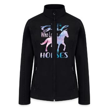 Just A Girl Who Loves Horses - Women’s Soft Shell Jacket - black - Front