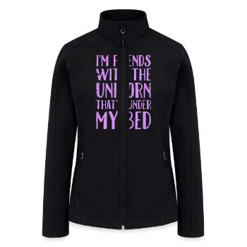 I'm Friends With The Unicorn That's Under My Bed - Women’s Soft Shell Jacket - black - Front