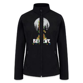 Bigfoot Rock Roll Sasquatch Christmas - Women’s Soft Shell Jacket - black - Front