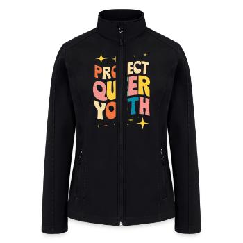 Protect Queer Youth Protect Trans Kids LGBTQ - Women’s Soft Shell Jacket - black - Front
