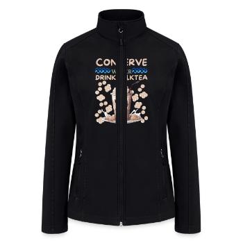 Conserve water drink milktea - Women’s Soft Shell Jacket - black - Front