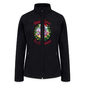 I Want A Hippopotamus For Christmas Xmas Hippo - Women’s Soft Shell Jacket - black - Front