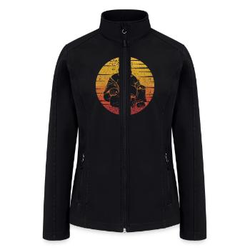 Retro Buddhist Symbol Statue Priest Buddhism - Women’s Soft Shell Jacket - black - Front