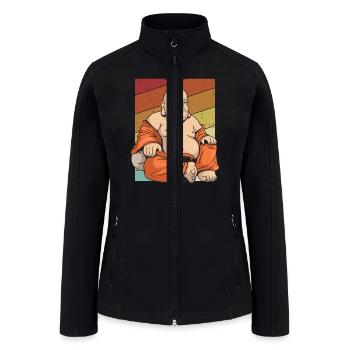 Retro Buddhist Symbol Statue Priest Buddhism - Women’s Soft Shell Jacket - black - Front