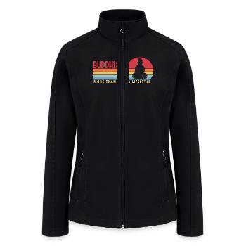 Buddhism more than a Lifestyle Buddhist Symbol - Women’s Soft Shell Jacket - black - Front