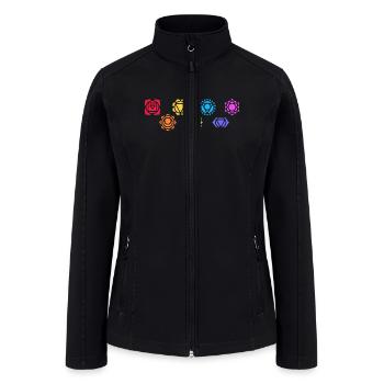 Buddhism LGBT Rainbow Buddhist Statue Symbol - Women’s Soft Shell Jacket - black - Front