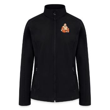 Buddhism Logo Emblem Buddhist Statue Symbol - Women’s Soft Shell Jacket - black - Front