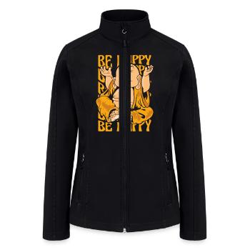 Be Happy Buddhist Symbol Statue Priest Buddhism - Women’s Soft Shell Jacket - black - Front