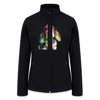 Colorful Basset Hound Puppy - Women’s Soft Shell Jacket - black - Front