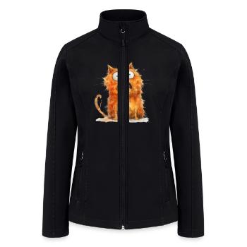Funny Cat - Women’s Soft Shell Jacket - black - Front