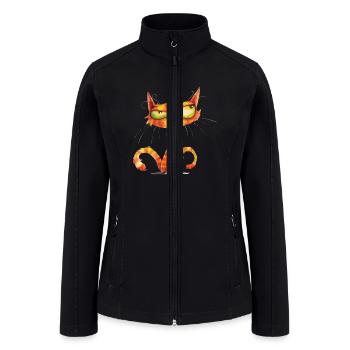 Funny Cat - Women’s Soft Shell Jacket - black - Front