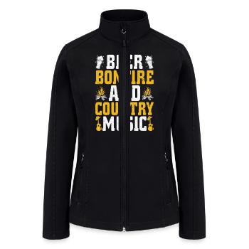 Beer Bonfire And Country Music Western Cowboy - Women’s Soft Shell Jacket - black - Front