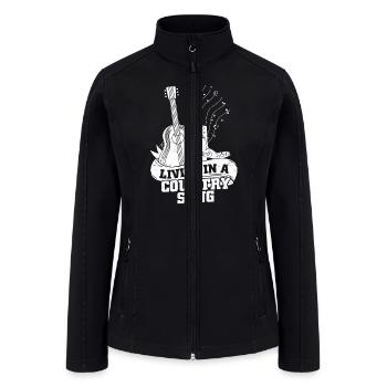 Living In A Country Song Western Country Music - Women’s Soft Shell Jacket - black - Front