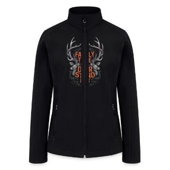 My Family Tree Has A Deer Stand In It Hunting - Women’s Soft Shell Jacket - black - Front