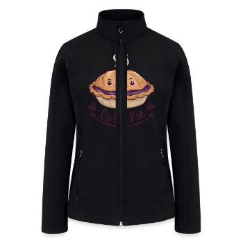Cute Kawaii Face Cutie Pie - Women’s Soft Shell Jacket - black - Front