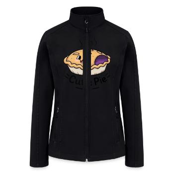 Cute Kawaii Face Cutie Pie - Women’s Soft Shell Jacket - black - Front