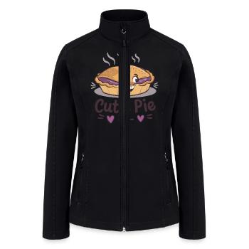 Cute Kawaii Face Cutie Pie - Women’s Soft Shell Jacket - black - Front