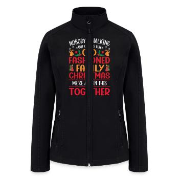 Old Fashioned Family Christmas Ugly Xmas Pajamas - Women’s Soft Shell Jacket - black - Front