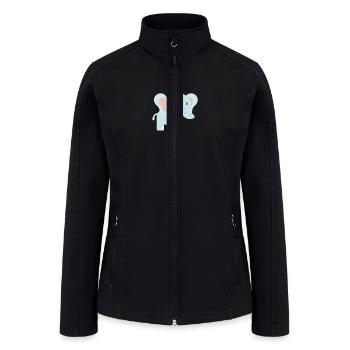 Baby Elephant Heart T-Shirt Funny Lovely Elephant - Women’s Soft Shell Jacket - black - Front