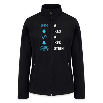 DNA Makes RNA Makes Protein Molecular Biology - Women’s Soft Shell Jacket - black - Front