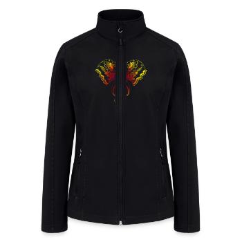 Henna Elephant Colorful Animal Design Funny Lovely - Women’s Soft Shell Jacket - black - Front