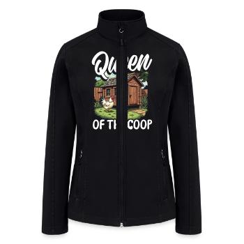 Queen Of The Coop Chicken Farming Chicken - Women’s Soft Shell Jacket - black - Front