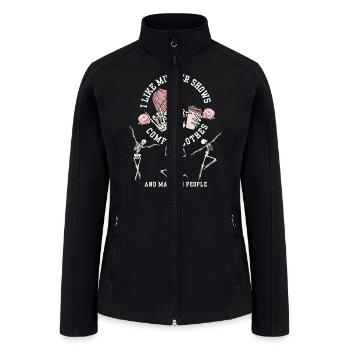 I Like Murder Shows Comfy Clothes And 3 People Hal - Women’s Soft Shell Jacket - black - Front