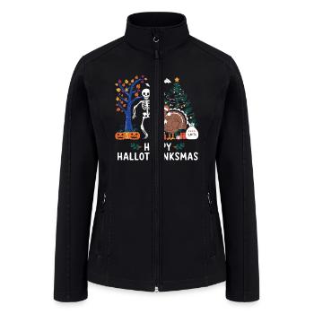 Happy Hallothanksmas Holiday Season Gift Fall - Women’s Soft Shell Jacket - black - Front