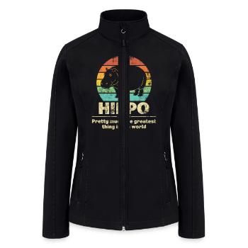 Hippo Pretty Much The Greatest Hippopotamus - Women’s Soft Shell Jacket - black - Front