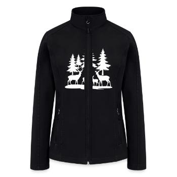 Funny Skinny Pine Tree Summer Hiking Camping - Women’s Soft Shell Jacket - black - Front