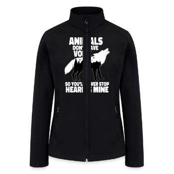 Animals Don t Have A Voice 2 - Women’s Soft Shell Jacket - black - Front