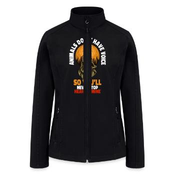 Animals Don t Have A Voice 4 - Women’s Soft Shell Jacket - black - Front