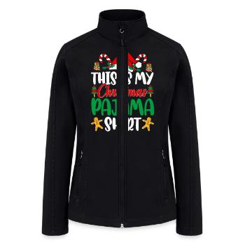 This Is My Christmas Pajama Shirt Nap Sleep Santa - Women’s Soft Shell Jacket - black - Front